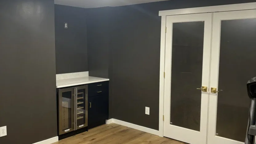 Modern Workout Room with New Abstract Light Fixture